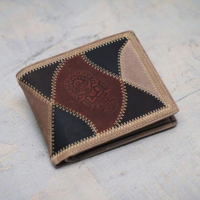 Alternate image for Mens Hand Made Leather Wallet from Peru Brown Tumi