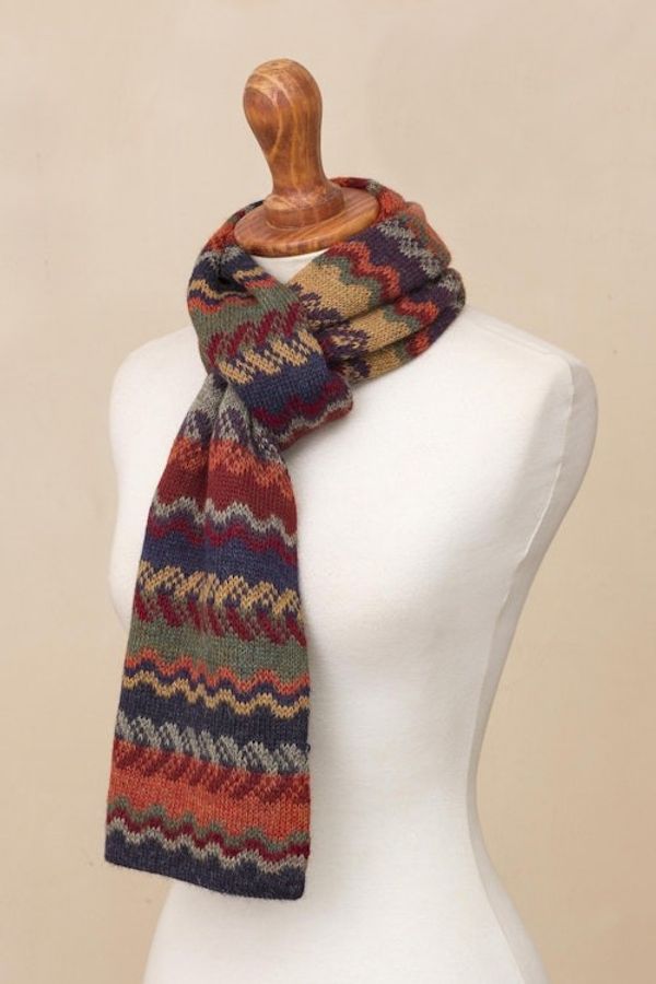 Alternate image for Alpaca Wool Striped Scarf Lavish Winter