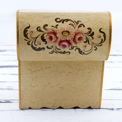 Alternate image for Handcrafted Wood Mini Chest of Drawers Rose Bouquet