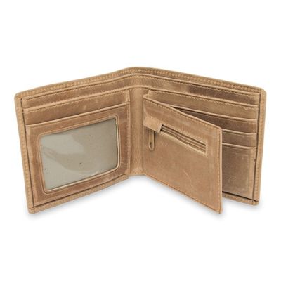 Alternate image for Mens Hand Made Leather Wallet from Peru Brown Tumi