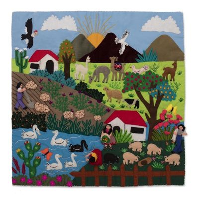 Alternate image for Multicolored Applique Wall Hanging Andean Dawn