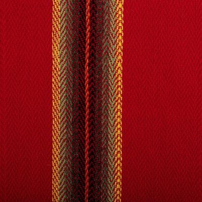 Alternate image for Hand-Woven 100 Alpaca Scarf in Red Orange Yellow  Green Pomegranate