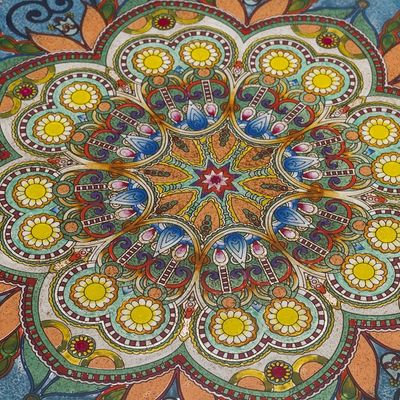 Alternate image for Hand Painted Glass Serving Tray with Mandala Motif Creative Mandala