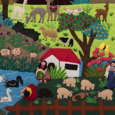 Alternate image for Multicolored Applique Wall Hanging Andean Dawn