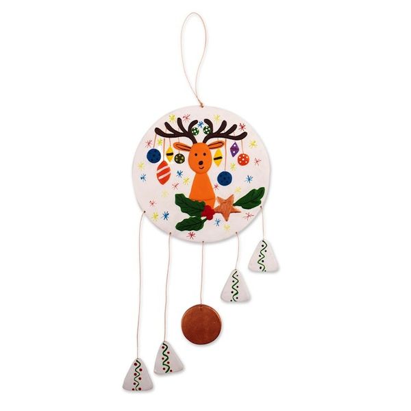 Alternate image for Christmas Reindeer Ceramic Wall Art Handcrafted in Peru Dreamy Rudolph