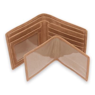 Alternate image for Mens Hand Made Leather Wallet from Peru Brown Tumi