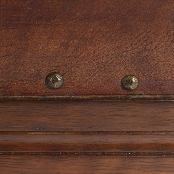 Alternate image for Artisan Crafted Wood and Leather Square Stool from Peru Birds Among the Vines