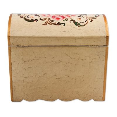 Alternate image for Handcrafted Wood Mini Chest of Drawers Rose Bouquet