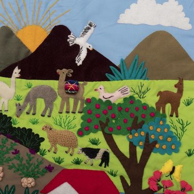 Alternate image for Multicolored Applique Wall Hanging Andean Dawn