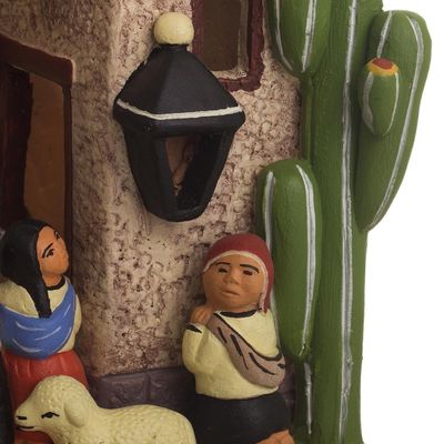 Alternate image for Handcrafted Ceramic Art Andean Town Scene Figurine Our Andean Town