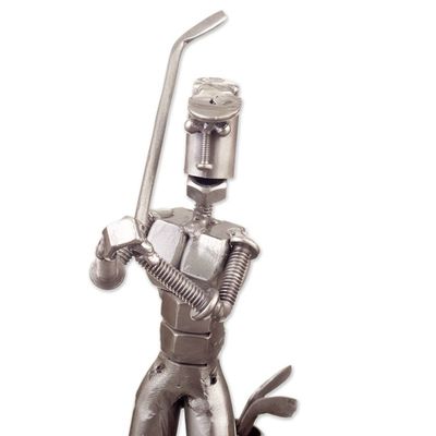 Alternate image for Recycled Auto Part Sculpture of A Golfer Crafted in Peru Golf Player