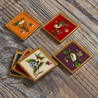 Alternate image for Glass coasters Set of 6 Birds of Peace
