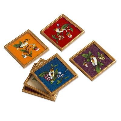 Alternate image for Glass coasters Set of 6 Birds of Peace