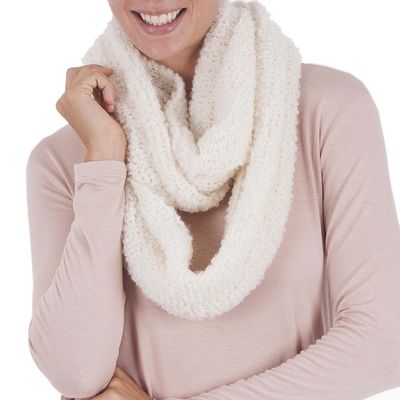 Alternate image for Alpaca blend infinity scarf Natural Infinity