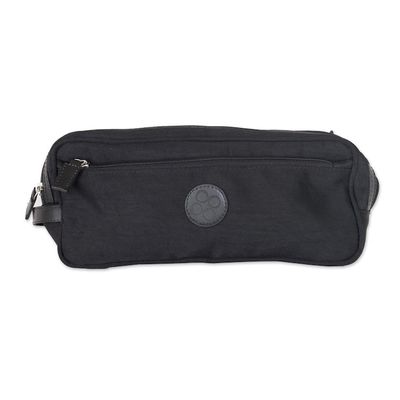Alternate image for Handcrafted Mens Toiletries Travel Bag Andean Black