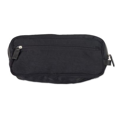 Alternate image for Handcrafted Mens Toiletries Travel Bag Andean Black