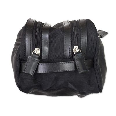 Alternate image for Handcrafted Mens Toiletries Travel Bag Andean Black