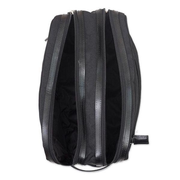 Alternate image for Handcrafted Mens Toiletries Travel Bag Andean Black