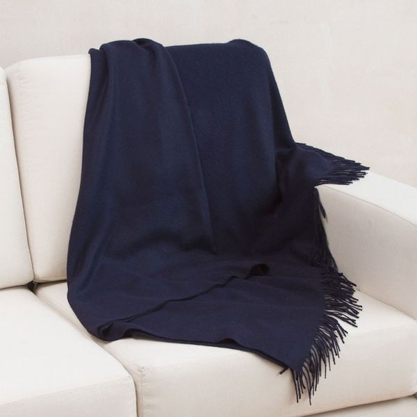 Alternate image for 100 Baby Alpaca Throw Blanket in Solid Midnight from Peru Blissful Dream in Midnight
