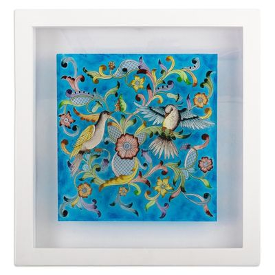 Alternate image for World Peace, Peruvian Hand Painted Reverse Glass Wall Art Flight of Calm