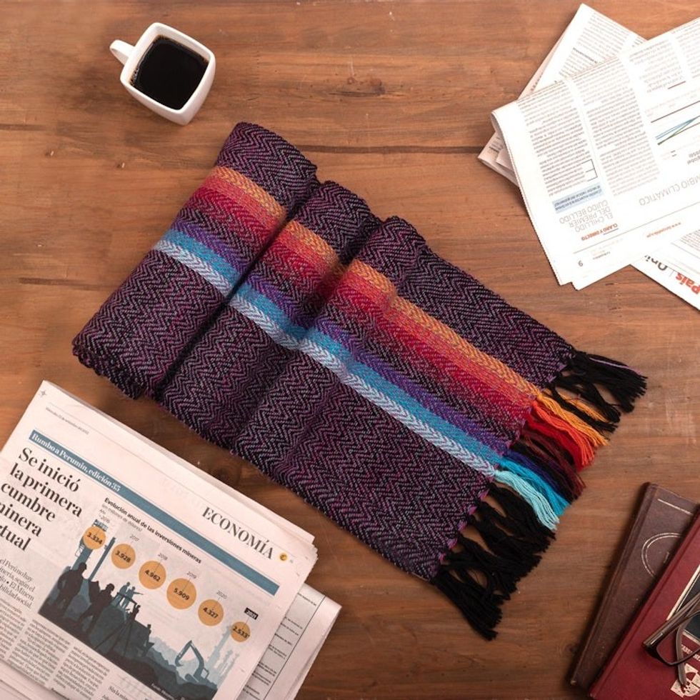 Striped 100 Alpaca Scarf 'Tarma Valley'