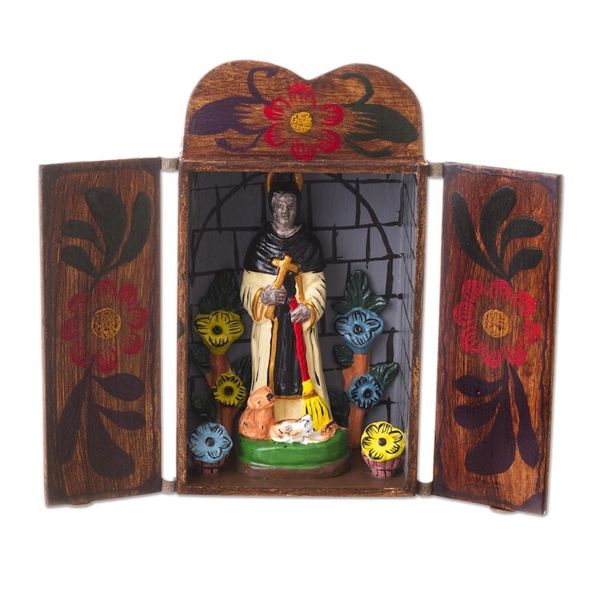 Alternate image for Handmade Wood Retablo Sculpture Saint Martin de Porres