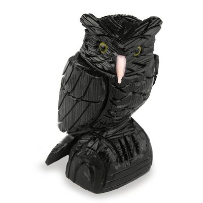 Alternate image for Onyx Bird Sculpture Owl Guardian