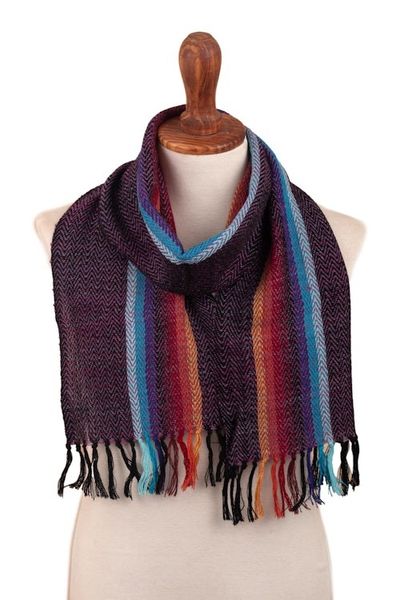 Alternate image for Striped 100 Alpaca Scarf Tarma Valley