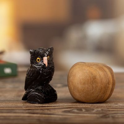 Alternate image for Onyx Bird Sculpture Owl Guardian