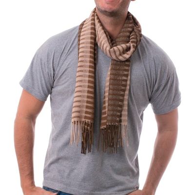 Alternate image for 100 alpaca mens scarf Arequipa Adventure
