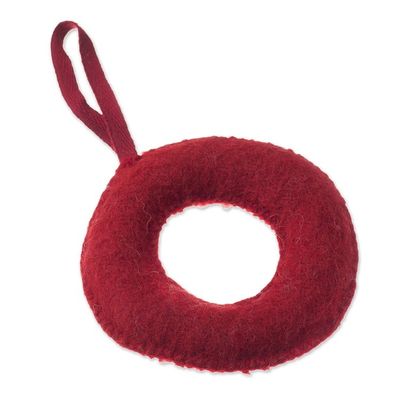 Alternate image for Circular Floral Wool Ornaments from Peru Pair Holiday Wreaths