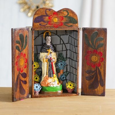 Alternate image for Handmade Wood Retablo Sculpture Saint Martin de Porres