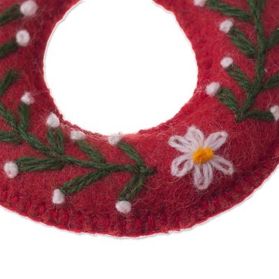 Alternate image for Circular Floral Wool Ornaments from Peru Pair Holiday Wreaths