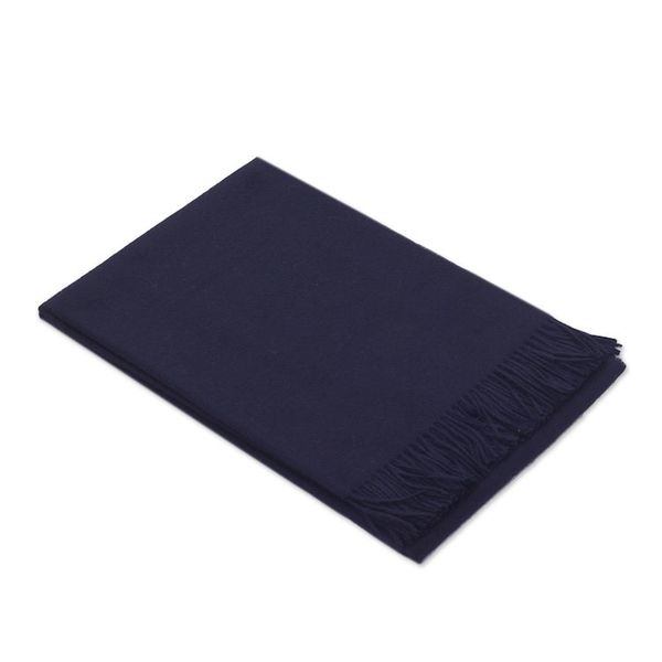 Alternate image for 100 Baby Alpaca Throw Blanket in Solid Midnight from Peru Blissful Dream in Midnight