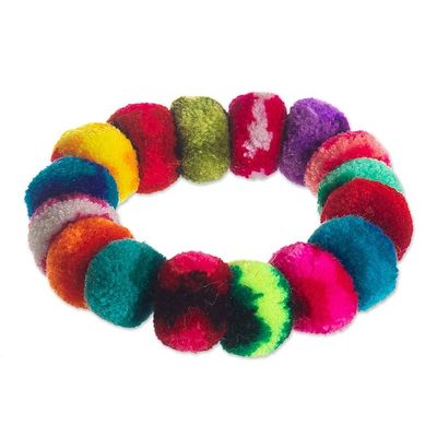 Alternate image for Multicolor Pompom Scrunchies from Peru Pair Dancing at the Andean Festival