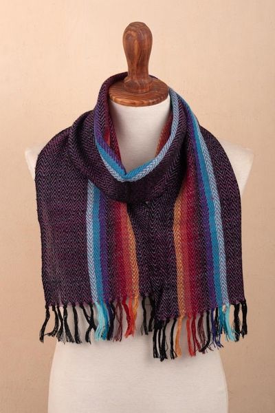 Alternate image for Striped 100 Alpaca Scarf Tarma Valley