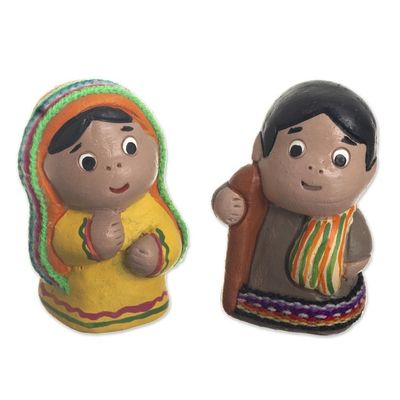 Alternate image for Hand Painted Ceramic Nativity Scene 6 Pieces Andes Nativity