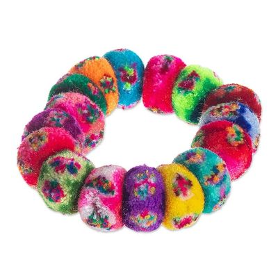 Alternate image for Multicolor Pompom Scrunchies from Peru Pair Dancing at the Andean Festival