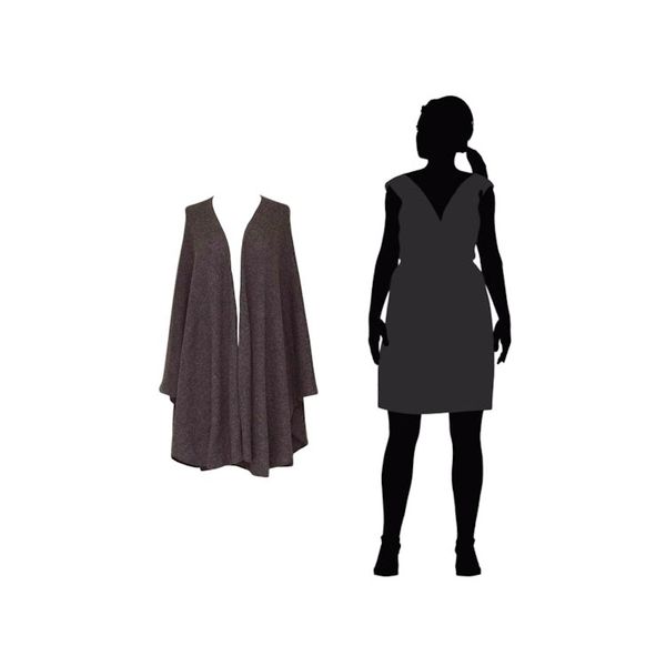 Alternate image for Artisan Crafted Alpaca Blend Wrap Ruana Brown Tweed