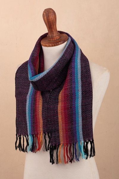Alternate image for Striped 100 Alpaca Scarf Tarma Valley