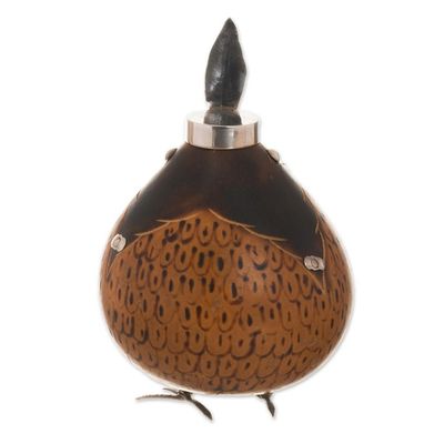 Alternate image for Cultural Owl Figurine in Sterling Silver and Gourd Shipibo-Conibo