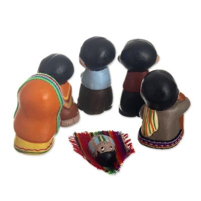 Alternate image for Hand Painted Ceramic Nativity Scene 6 Pieces Andes Nativity