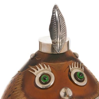 Alternate image for Cultural Owl Figurine in Sterling Silver and Gourd Shipibo-Conibo