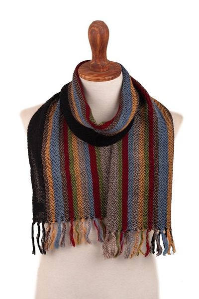 Alternate image for Unisex Striped Alpaca Scarf Tarma Trek