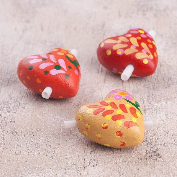 Alternate image for Three Floral Ceramic Heart Figurines for Notes Love Flowers