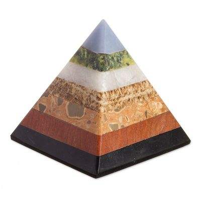 Alternate image for Multi-Gemstone Pyramid Figurine from Peru Positive Vibes