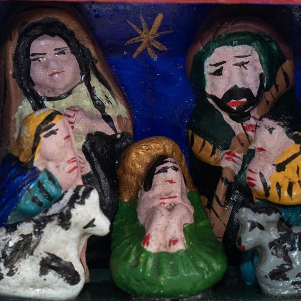 Alternate image for Hand-Painted Retablo Nativity Ornaments Set of 4 Celebrating the Season