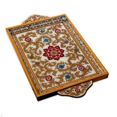 Alternate image for Hand Painted Serving Tray Colonial Lotus