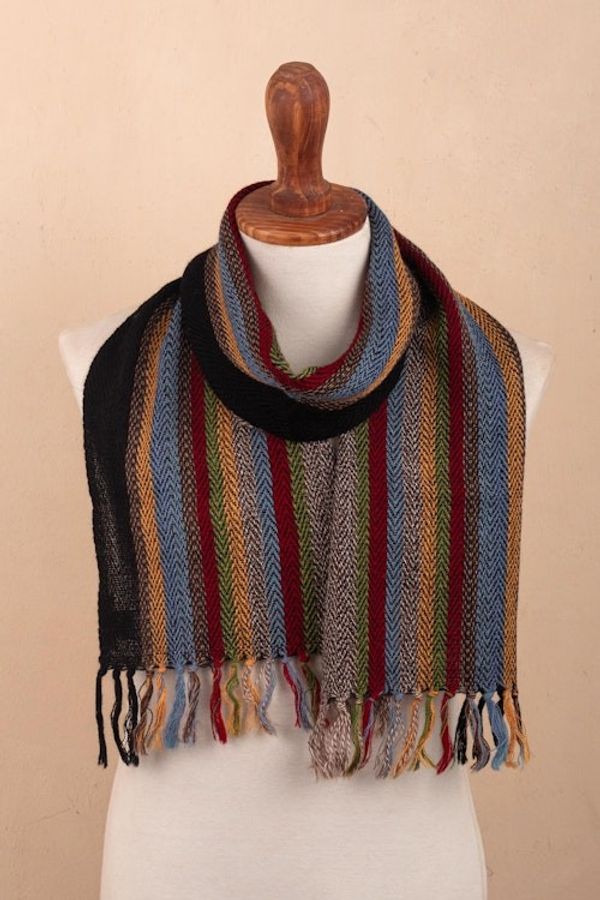 Alternate image for Unisex Striped Alpaca Scarf Tarma Trek