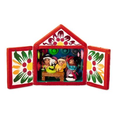 Alternate image for Hand-Painted Hat Store 5 Inch Wood and Ceramic Mini Retablo Hat Store